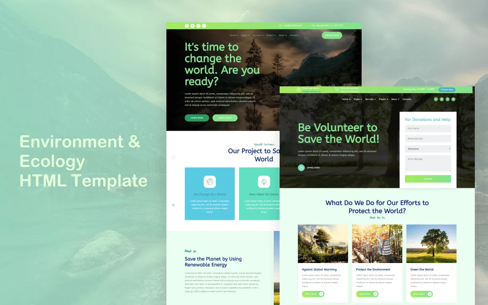 Ecology Responsive HTML5 Template