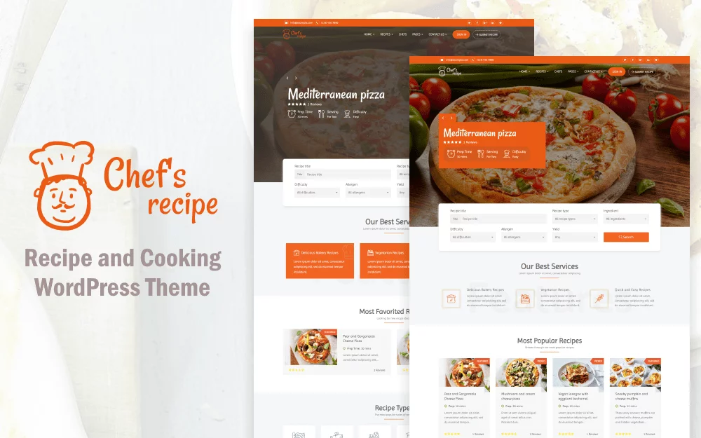 Chef's Recipe Food and Recipe Theme for WordPress