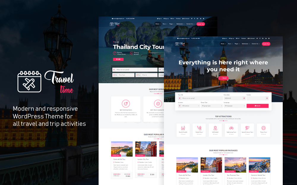 TravelTime – Complete Tour and Travel WordPress Theme
