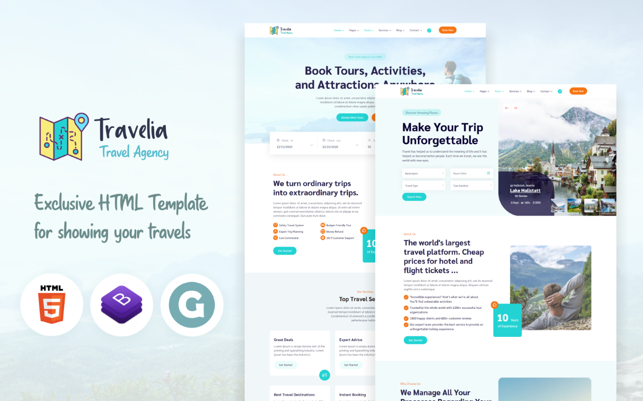 Travelia – Tour and Travel Agency Template