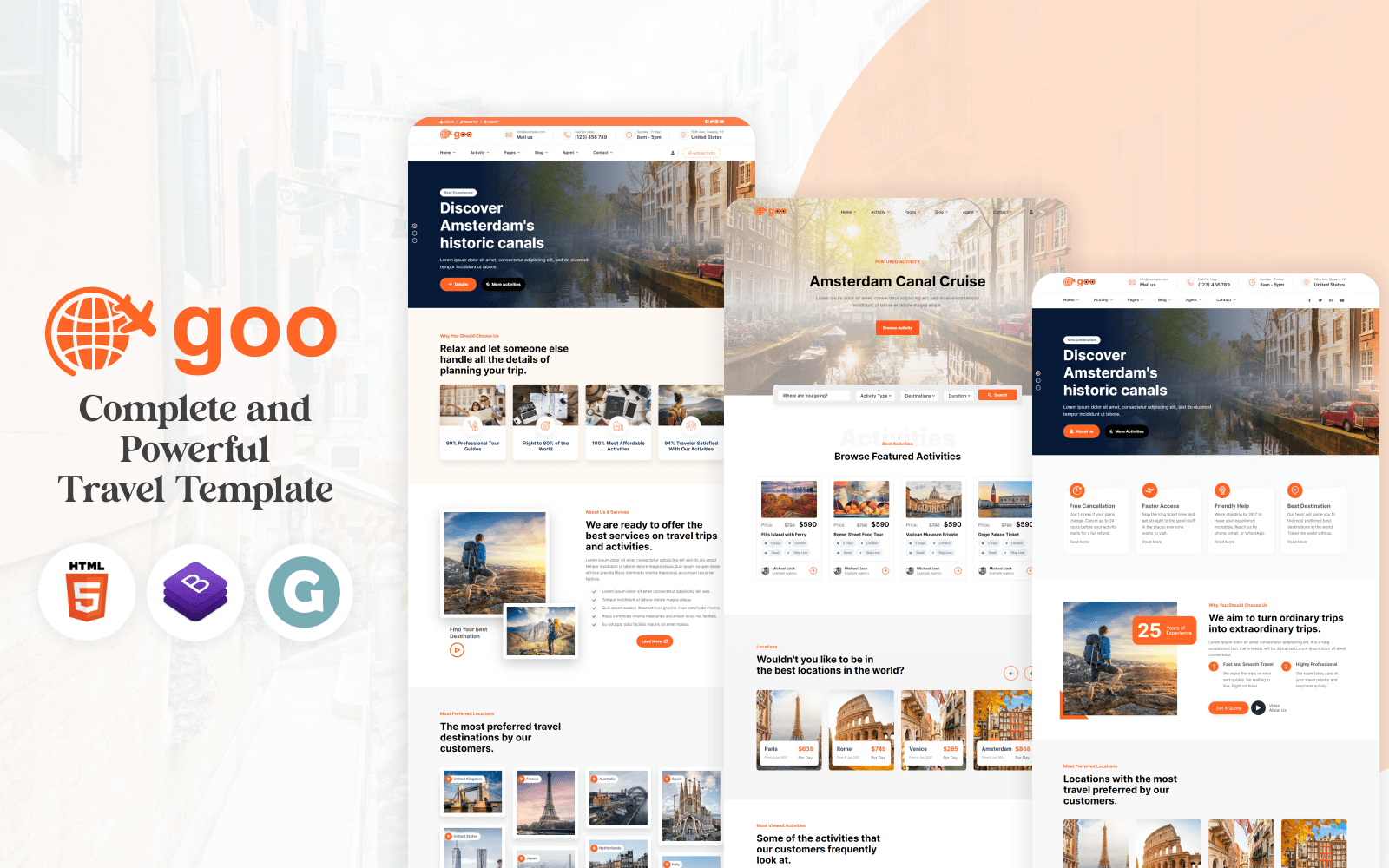 Goo Travel – Travel Booking and Agency Template